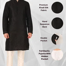 tb mania Men Khadi Silk Kurta Pyjama Set-picture-28