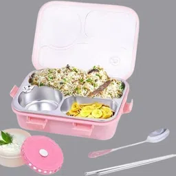 vrjk Steel Airtight Leak-Proof Tiffin Box for Kids Lunch Box, School, Office A118 3 Containers Lunch Box-picture-32