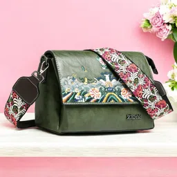 exotic premium Green Women Sling Bag Floral Essence Premium shoulder sling bag-picture-18
