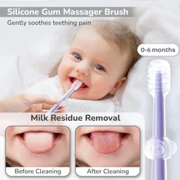 krurotza 3 Pcs Silicone Baby Manual Toothbrush Set For 0-18 Months Ultra Soft Toothbrush image 5