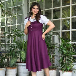 tanishqgarments Women Purple Dungaree image 1