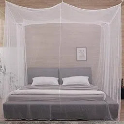 ambi enterprises Cotton Adults Washable Cotton Mosquito net King size (7ft x 8ft)_Soft White Mosquito Net-picture-22