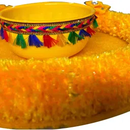 cesto Haldi Mehendi Decoration Thali Set | Plate | Ceremony | Platter | Wedding | 11 Microfibre Decorative Platter image 3