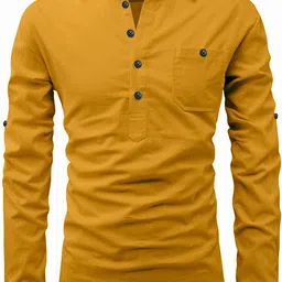 apektra Men Solid Pure Cotton A-line Kurta image 3