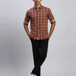 parx Men Tapered Black Cotton Blend Trousers image 5