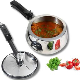 vinod 18/8 Stainless Steel Sandwich Bottom Handi Shape Inner Lid Europa 3.5 L Induction Bottom Pressure Cooker-picture-38