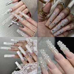 kvvtrades Half Round Nail Art Beads Mini Luxurious Pearl Accessories for Manicure image 5