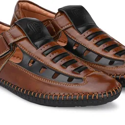 men's avenue Men's Tan Half Back open Casual Sandals For Men (Tan) Loafers For Men Loafers For Men image 3