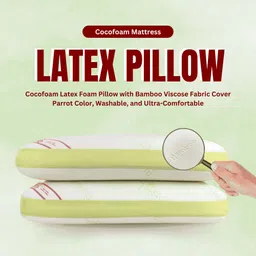 cocofoam Ultra-Soft Latex Pillow | Premium Pillow | Soft, Supportive | Breathable Design Latex Solid Sleeping Pillow Pack of 2 image 3