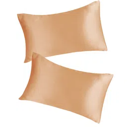 the conversion Brown Solid 210TC Satin 17 x 27 Inches Pillow Covers (Set of 2) image 4