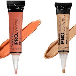 double lips Pro HD Conceal Corrector Concealer 8 gr (ORANGE+BEIGE ) (pack of 2) Concealer image 1