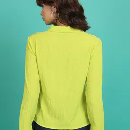 tokyo talkies Women Regular Fit Solid Spread Collar Casual Shirt image 2