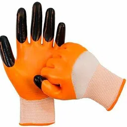 ss & ww 5 PAIR TIGER PRINT COATED SAFETY HAND GLOVES Nylon Safety Gloves image 4