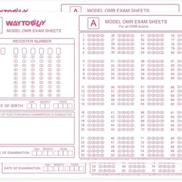 waytobuy Premium Small Size 25 Sheet Model OMR Exam Sheets for Practice - PSC Examination Bubble Sheet 23 x 16 cm 100 gsm Coloured Paper-picture-31