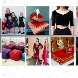 shitaltextiles Unstitched Velvet Multi-purpose Fabric Self Design image 5