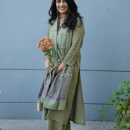 anni designer Solid Kurta, Palazzo & Dupatta Set image 1