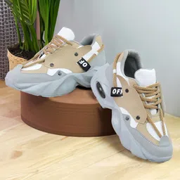 crown Trendy Air Sole Sneakers for Men | Breathable Casual Lace-Up Shoes Party Wear For Men image 2