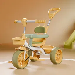 Lifelong Kids Harness Parental Control Tricycle with EVA wheels , Bell & Storage Basket|Baby Trike|Age Group 1 Years to 4 Years Carrying Capacity upto 25 kgs, White/Yellow-image-42