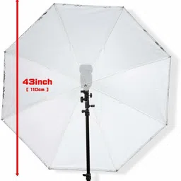 SYGA 43 Inches White Shoot Through Convertible Umbrella White Reflector Umbrella image 3