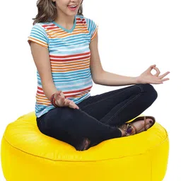 txor XXL Premium Leatherette Classic Round Floor Cushion Bean Bag Footstool With Bean Filling image 3