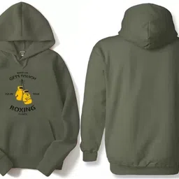 houseofcommen Men Printed Hooded Neck Green Sweater-picture-21
