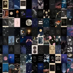 MoonLight Space Collage Kit – 50 Pcs Cute Dorm Photo Wall Decor, Bedroom Décor for Teens, Posters for Room Aesthetic – Adhesive on Back Side, Size 4x6 Inches, Glossy Finish (Space Theme) Photographic Paper-image-76