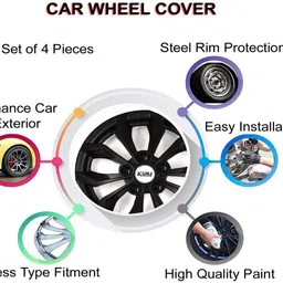 kunj autotech 14 Inch Wheel Cover Cap for Amaze Silver Black Wheel Cover For Honda Amaze image 5