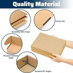 malani stores Self-Locking Box Craft Paper 3 Ply Self Locking Corrugated Packaging BROWN Boxes Size: 3.5*3*1.5 Inch Packaging Box image 4