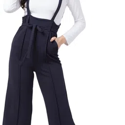 Women Blue Dungaree-image-6