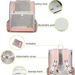 yywop 4u Waterproof and easy-to-clean material GREY Backpack Pet Carrier image 2