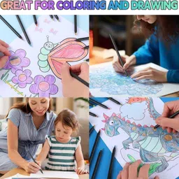 two purchase 12 Pack Rainbow Pencils Art Supplies 7 in 1 Black Wooden Rainbow Colored Pencil image 4