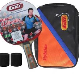 gki Euro Hybridz ITTF Approved TT Racket, Hard Rubber, Full Cover, TT Racket Red, Black Table Tennis Racquet-picture-27