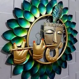 choudhry art Krishna Basuri Wall Decoration| Metal Wall Hanging & Mounted image 2