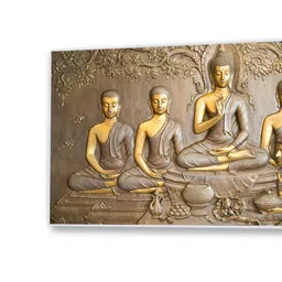 nestroots Canvas Framed Buddha Painting with Disciples Wall Painting image 5