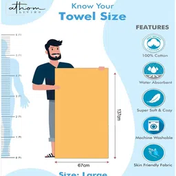 athom living Pink 100% Cotton Patterned 400 GSM Bath Towel image 4