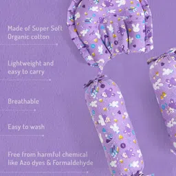 babypumpkin Cotton Baby Pillows for New Born 0-12 Months with 2 MatchingBolsters, Cotton, Mustard Seeds Toons & Characters Baby Pillow Pack of 3 image 3