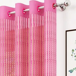 msd decor hub 213 cm (7 ft) Door Polyester Transparent Curtain (Pack Of 4) image 2