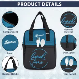 plurals New Stylish Storage TIffin BAG School/Collage Or Picnic Unisex Water Waterproof Lunch Bag image 5