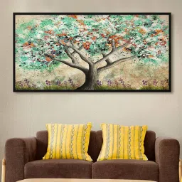 999store Multi Color Abstract Tree Modern Art Long Big Canvas Art Print image 1
