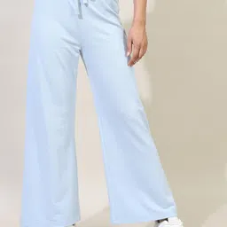 tokyo talkies Women Solid Blue Track Pants-picture-41