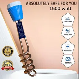 miranj Heavy Duty Copper Premium Quality ISI Mark Water-Proof Immension Rod 1500 W Shock Proof Immersion Heater Rod image 2