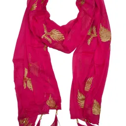 whiteheaven Chiffon Embroidered Pink Women Dupatta-picture-26