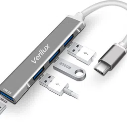 Verilux USB C Hub, USB Hub with 4 USB Ports, High Speed Aluminum Type C Hub Compatible MacBook, Windows, C-Type Smartphones (Space Grey) USB Hub-picture-22