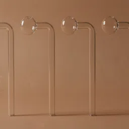 wishingbell natural 6 inch Bend Glass Oil Burner Pipe Transparent (Pack of 4) Borosilicate Glass Inside Fitting Hookah Mouth Tip-picture-29