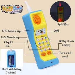 enorme Cordless Musical Mobile Phone Toy, Intelligent Learning Machine Study Learn Words Sing Song Plastic Hobby Intelligence Gifts Educational Cellphone Telephone for Kids ( Batteries Included - Phone Pack 3) image 4
