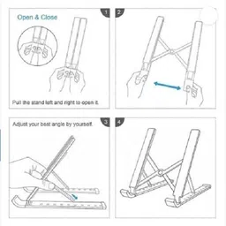 SarvoTeleweb Laptop Stand Foldable Height-Adjustable Portable Ventilated Fits Up to 15.6-Inch Laptop Stand Foldable Height-Adjustable Portable Ventilated Fits Up to 15.6-Inch Laptop Stand image 3