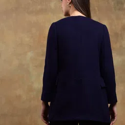 kotty Women Solid Double Breasted Casual Blazer image 5