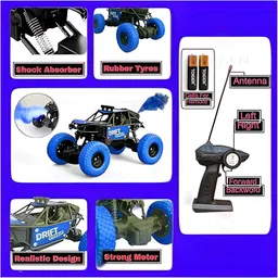 fs toys Rechargeable RC 4x4 Off-Road Rock Crawler with Spray Feature Toy image 5