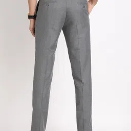 turtle Men Slim Fit Grey Polycotton Trousers image 2