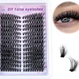 hannea Long Wispy Lash Clusters Lightweight Mix Length Eyelash Extensions Black image 1